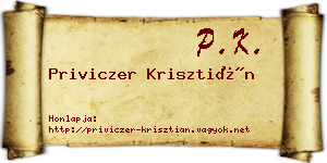 Priviczer Krisztián névjegykártya